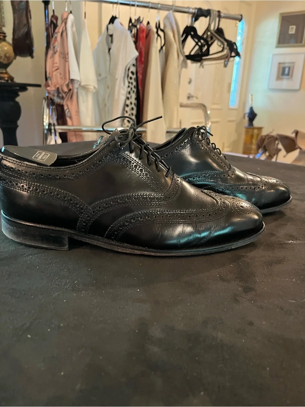 Florsheim Black Leather Wingtip Brogues